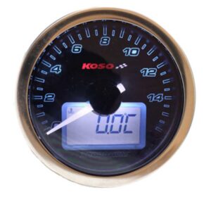 Koso Digitale Toerenteller Rond Chroom 55 mm Blauw Licht