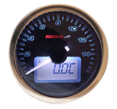 Koso Digitale Toerenteller Rond Chroom 55 mm Blauw Licht
