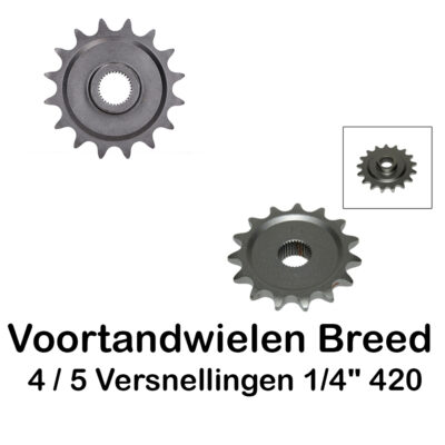 Voortandwielen Breed 4/5 Versnellingen 1/4" 420 Vkw