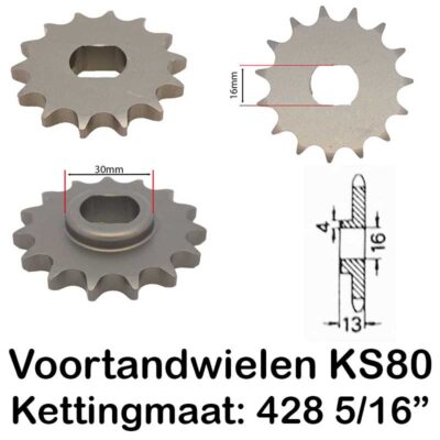Voortandwielen KS80  5/16" 428