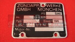 Motorblok Typeplaatje 1960