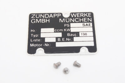 Motorblok Typeplaatje 1980