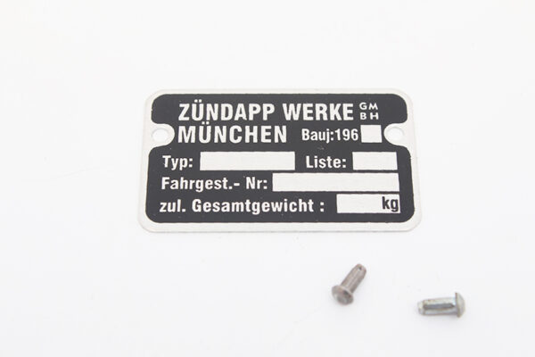 Frame Typeplaatje 1960