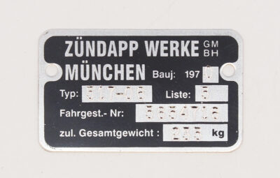 Frame Typeplaatje 1970