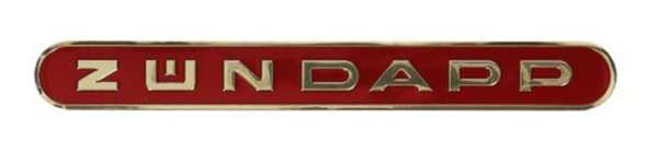 Tank Embleem Ovaal Aluminium Rood Goud 130 x 15.6 mm