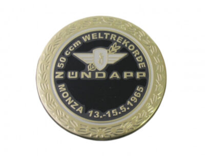 TANK EMBLEEM MONZA ZWART - GOUD ROND
