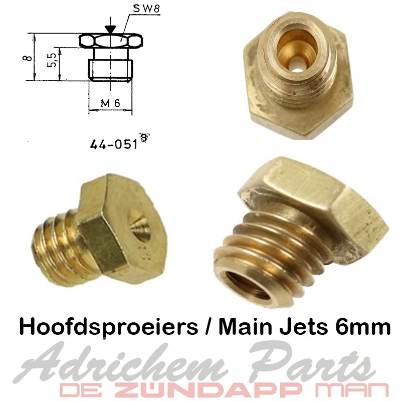 Bing Hoofdsproeiers zeskant 6mm 44-051